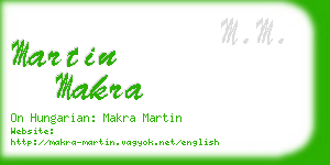 martin makra business card